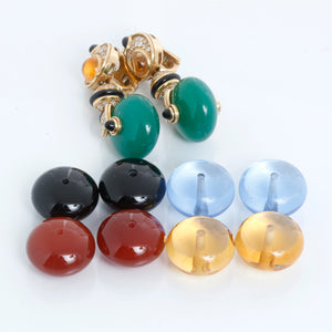 Marina B Diamond, Chrysoprase, Citrine, Black Onyx, Gold Earrings
