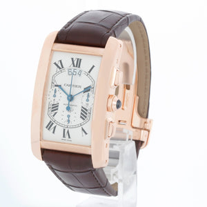 Cartier Tank Americaine  Automatic Men's 18K Rose  Gold Watch W2609356