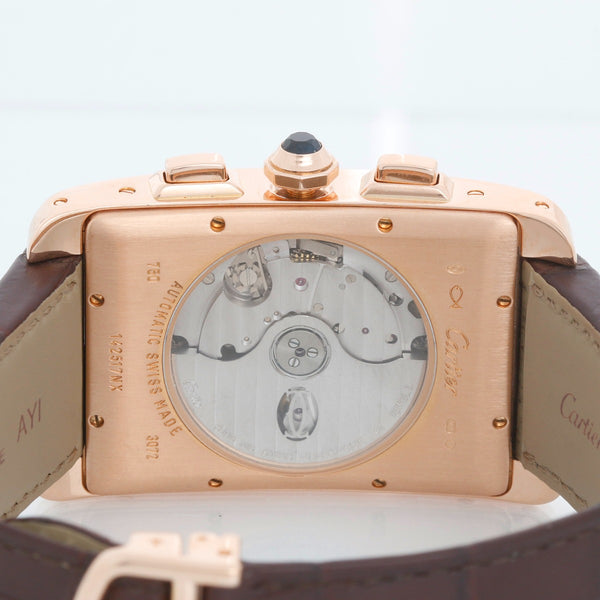 Cartier Tank Americaine  Automatic Men's 18K Rose  Gold Watch W2609356