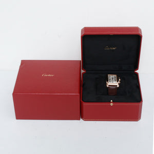 Cartier Tank Americaine  Automatic Men's 18K Rose  Gold Watch W2609356