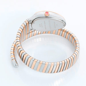 Bvlgari Serpenti Tubogas Two Tone Ladies Diamond Watch Ref 103822 SP 35 SPG