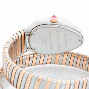 Bvlgari Serpenti Tubogas Two Tone Ladies Diamond Watch Ref 103822 SP 35 SPG