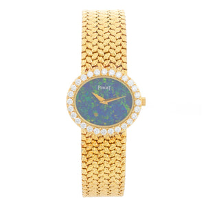 Piaget Ladies Vintage 18k Yellow Gold Opal & Diamond Watch
