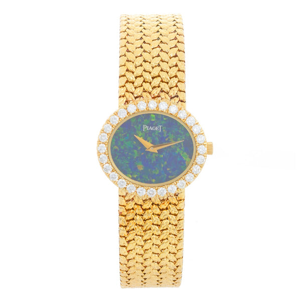Piaget Ladies Vintage 18k Yellow Gold Opal & Diamond Watch