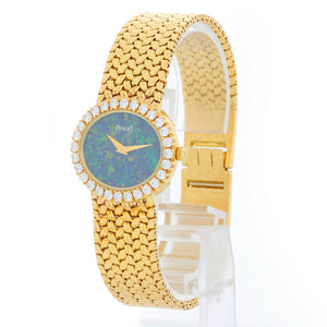 Piaget Ladies Vintage 18k Yellow Gold Opal & Diamond Watch