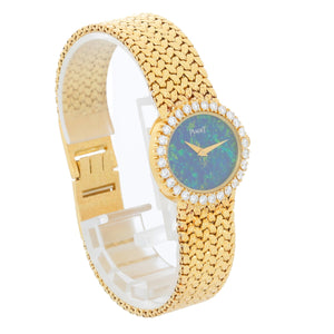Piaget Ladies Vintage 18k Yellow Gold Opal & Diamond Watch