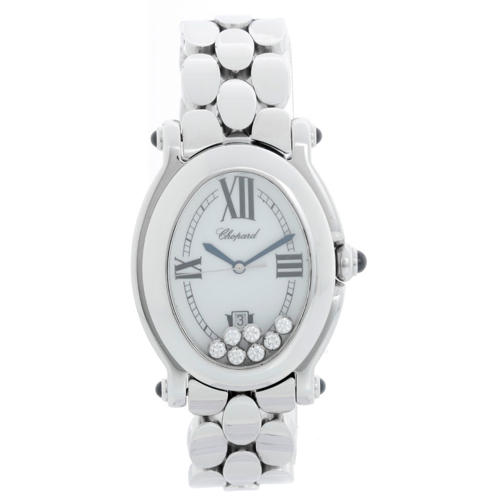 Chopard Happy Sport Ladies Stainless Steel watch with Floating Diamonds 27/8418-3002