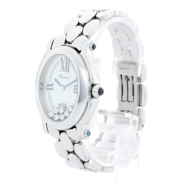 Chopard Happy Sport Ladies Stainless Steel watch with Floating Diamonds 27/8418-3002
