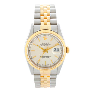 Rolex Datejust Men's 2-Tone Silver Dial Watch 16233