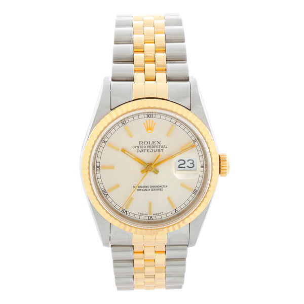 Rolex Datejust Men's 2-Tone Silver Dial Watch 16233