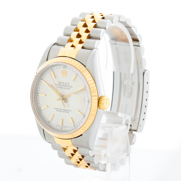 Rolex Datejust Men's 2-Tone Silver Dial Watch 16233