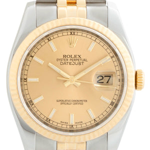 Rolex Datejust Men's 2-Tone Watch 116233 Champagne Dial