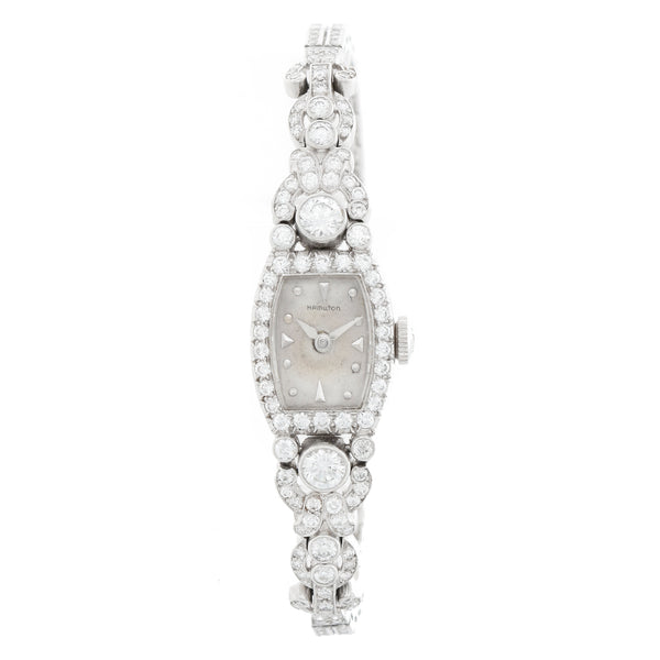 Hamilton Vintage 1950's Ladies Platinum Diamond Watch