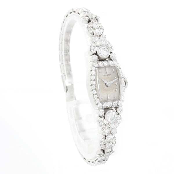 Hamilton Vintage 1950's Ladies Platinum Diamond Watch