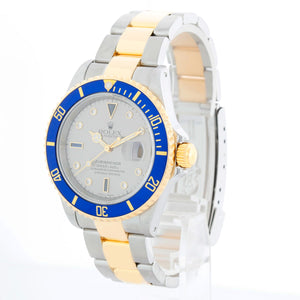 Rolex Submariner Men's 2-Tone Watch Serti Dial 16613