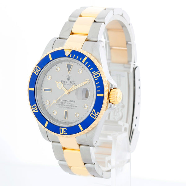 Rolex Submariner Men's 2-Tone Watch Serti Dial 16613