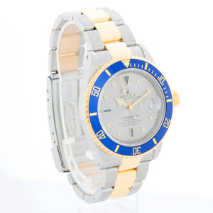 Rolex Submariner Men's 2-Tone Watch Serti Dial 16613