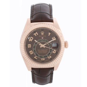 Rolex Sky-Dweller Men's 18k Rose Gold Annual Calendar GMT Watch 326135