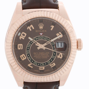 Rolex Sky-Dweller Men's 18k Rose Gold Annual Calendar GMT Watch 326135