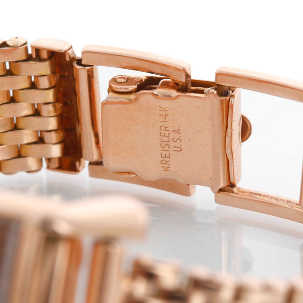 Vintage Bulova 14K Gold Plated Rose Gold Ladies Watch C557