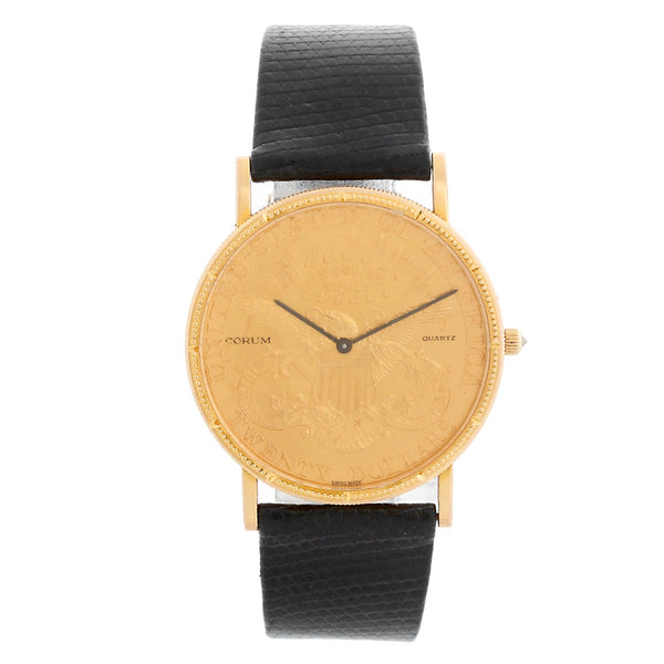 Very Rare Corum $20 1897 Liberty Double Eagle Gold Coin Men's 36mm Quartz Watch