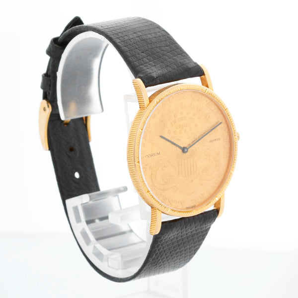 Very Rare Corum $20 1897 Liberty Double Eagle Gold Coin Men's 36mm Quartz Watch