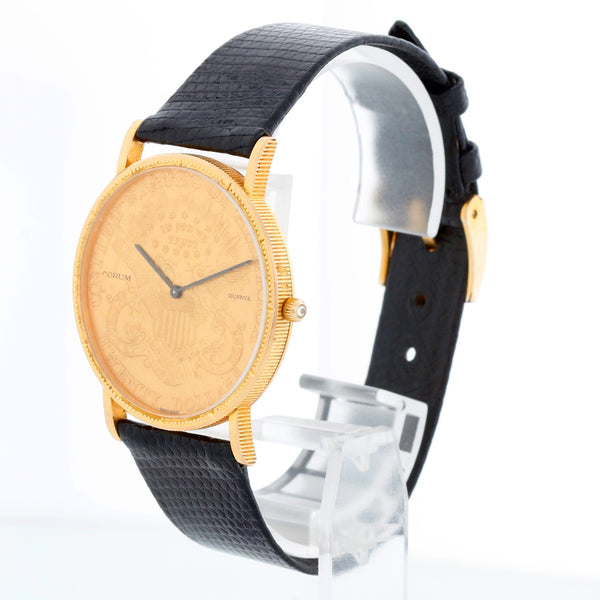 Very Rare Corum $20 1897 Liberty Double Eagle Gold Coin Men's 36mm Quartz Watch