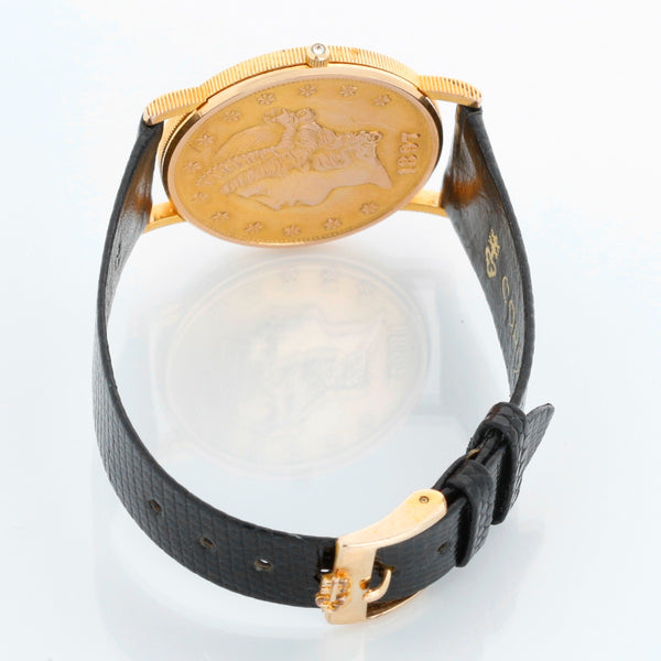 Very Rare Corum $20 1897 Liberty Double Eagle Gold Coin Men's 36mm Quartz Watch
