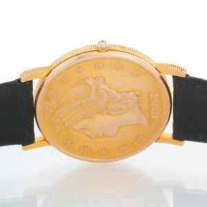 Very Rare Corum $20 1897 Liberty Double Eagle Gold Coin Men's 36mm Quartz Watch