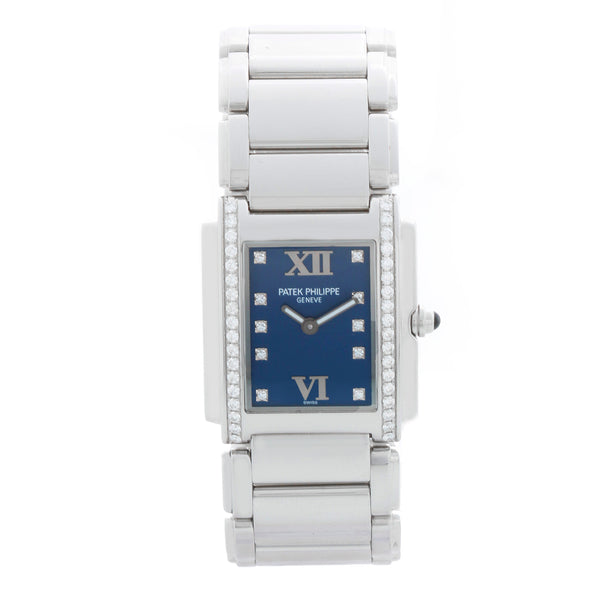 Ladies Patek Philippe Twenty-4 Watch Stainless Steel Blue Dial Watch 4910 / 10A