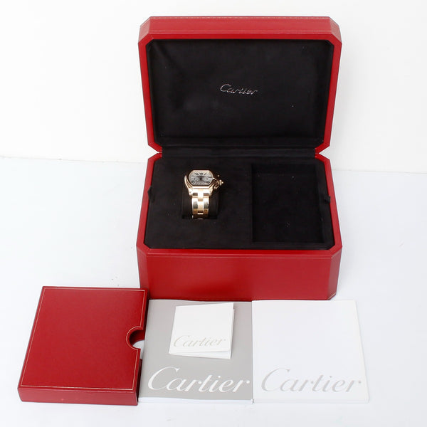 Cartier Roadster Chronograph 18k Yellow Gold Silver Dial Men's Watch 2619