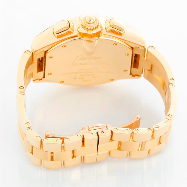 Cartier Roadster Chronograph 18k Yellow Gold Silver Dial Men's Watch 2619