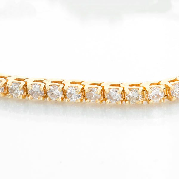 14K Yellow Gold Diamond Tennis Bracelet Approx. 5 cts