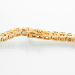 14K Yellow Gold Diamond Tennis Bracelet Approx. 5 cts