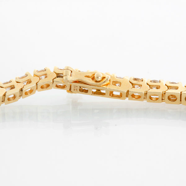 14K Yellow Gold Diamond Tennis Bracelet Approx. 5 cts