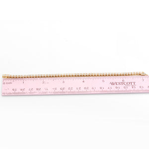 14K Yellow Gold Diamond Tennis Bracelet Approx. 5 cts