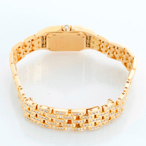 Cartier Panther Ladies 18k Yellow Gold Pave Diamond & Tahitian Mother of Pearl Watch WF3072FF 1280