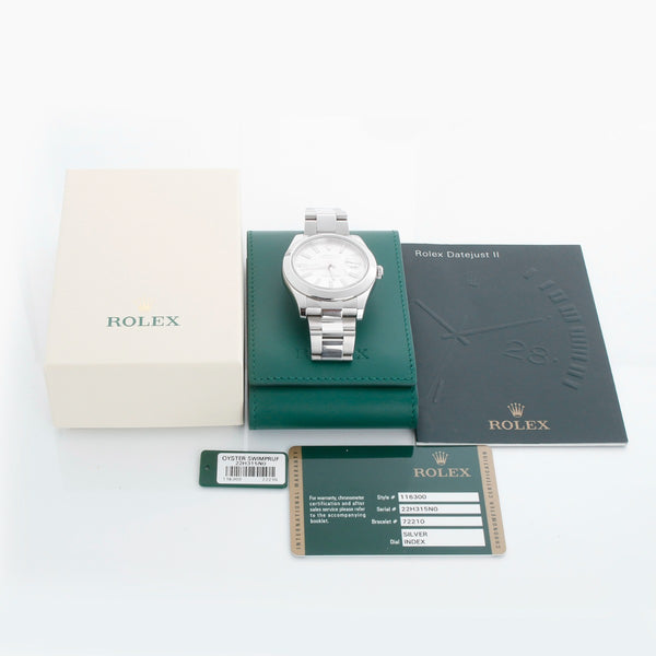 Rolex Datejust II Men's 41mm Silver Dial Stainless Steel Watch 116300