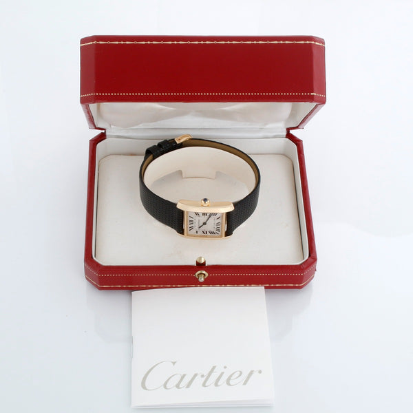 Cartier Tank Francaise Midsize 18k Yellow Gold Strap Band Watch W50003N2 1821