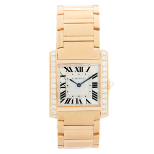 Cartier Tank Francaise Midsize 18k Yellow Gold and Diamond Watch WJTA0061