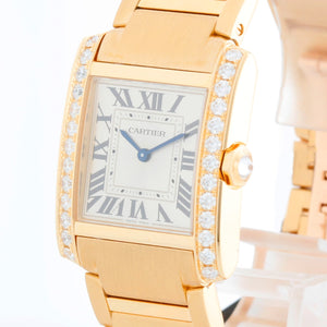 Cartier Tank Francaise Midsize 18k Yellow Gold and Diamond Watch WJTA0061