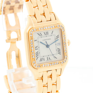 Cartier Panther 18k Yellow Gold Men's Quartz Watch with Date & Diamonds W25014B9
