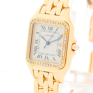 Cartier Panther 18k Yellow Gold Men's Quartz Watch with Date & Diamonds W25014B9