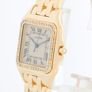 Cartier Panther 18k Yellow Gold Men's Quartz Watch with Date & Diamonds W25014B9