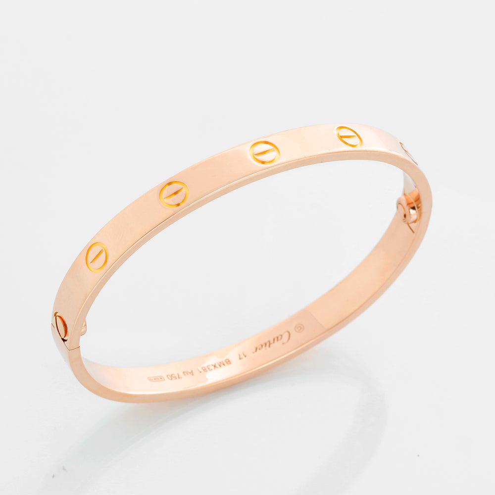 Cartier Love Bracelet 18k Rose Gold Size 17