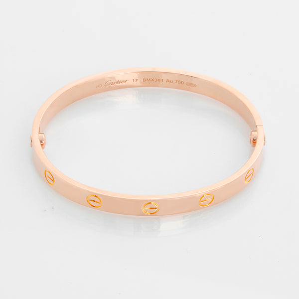 Cartier Love Bracelet 18k Rose Gold Size 17 – Image 2