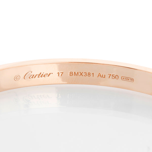 Cartier Love Bracelet 18k Rose Gold Size 17 – Image 3