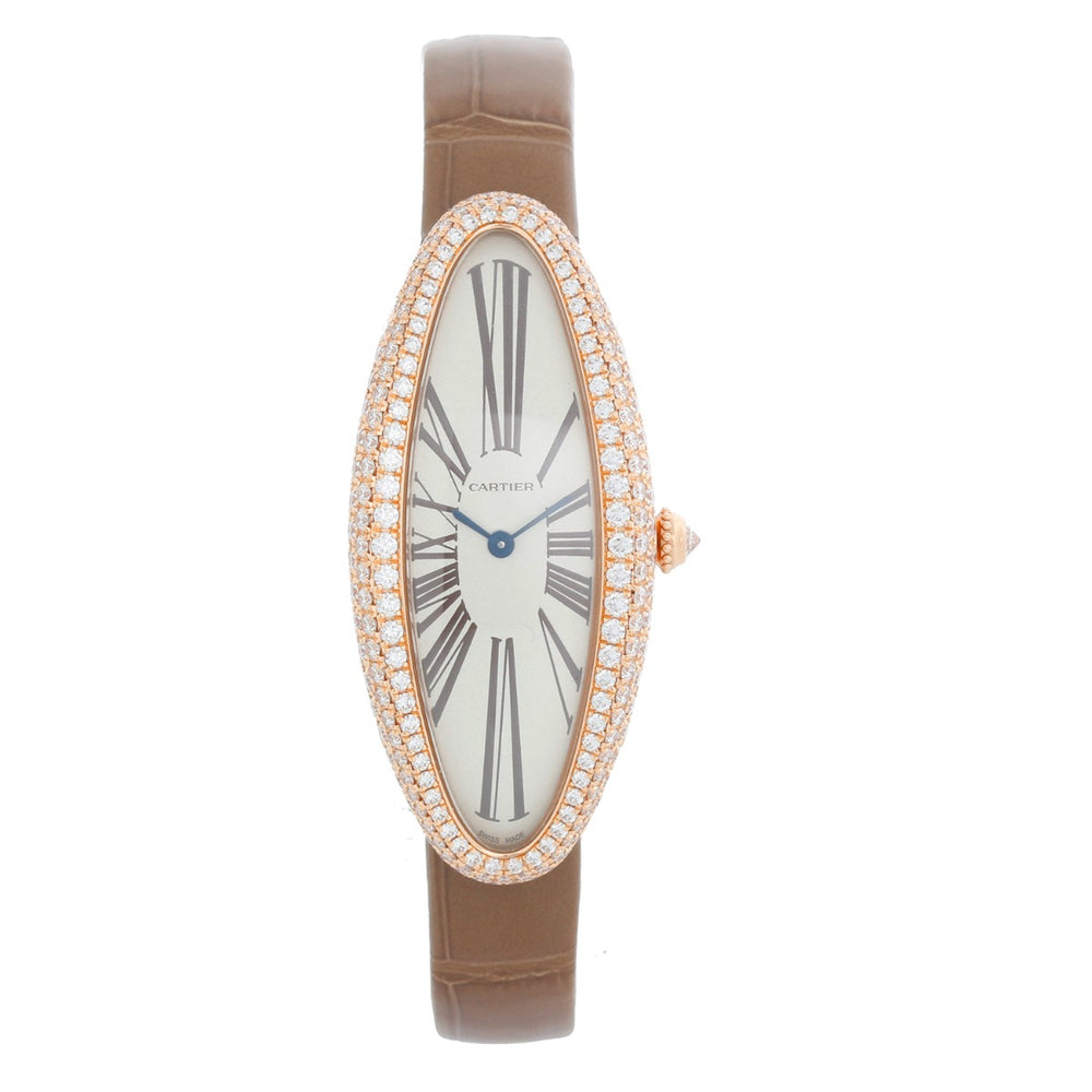 Cartier Baignoire Allongée 18K Rose Gold Ladies Watch WJBA0006