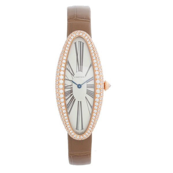 Cartier Baignoire Allongée 18K Rose Gold Ladies Watch WJBA0006