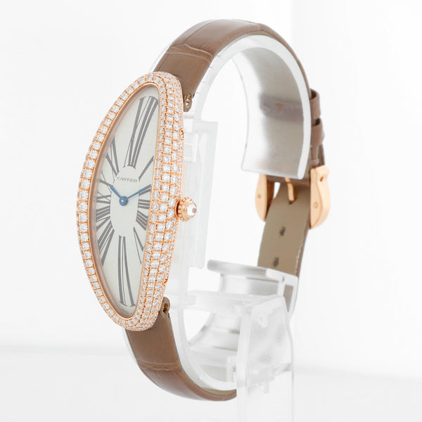 Cartier Baignoire Allongée 18K Rose Gold Ladies Watch WJBA0006